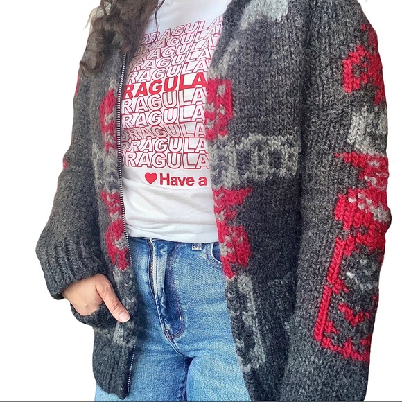 Aritzia TNA Sea-to-Sky Wool Zip Cowichan Cardigan - Picture 11 of 11